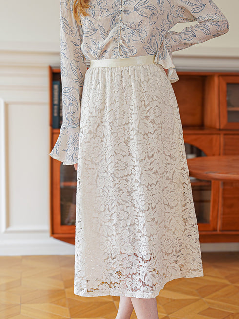 EDITH LACE MIDI SKIRT